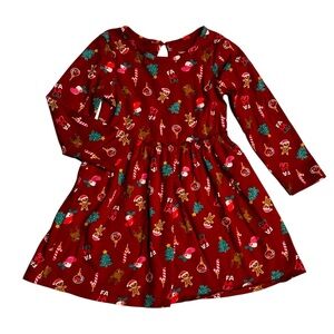 George Vibrant Red Christmas‎ Cotton Dress